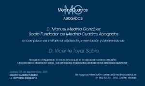 Invitación presentación Vicente Tovar